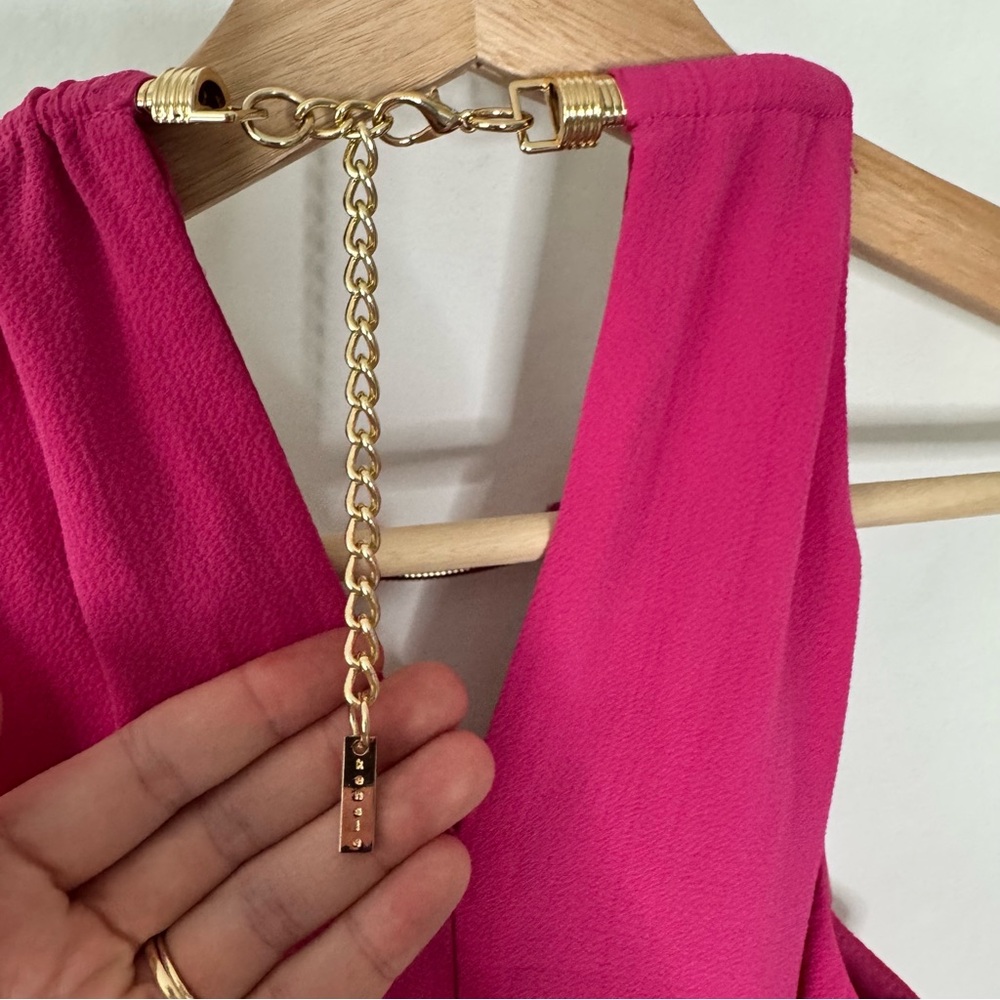 Kensie Snake Chain Pink Asymmetrical Party Dress - Picture 8 of 16
